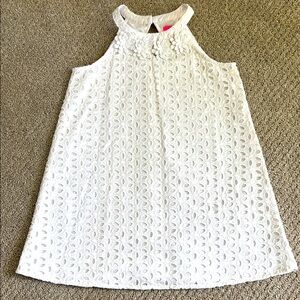 White Sleeveless Eyelet Dress